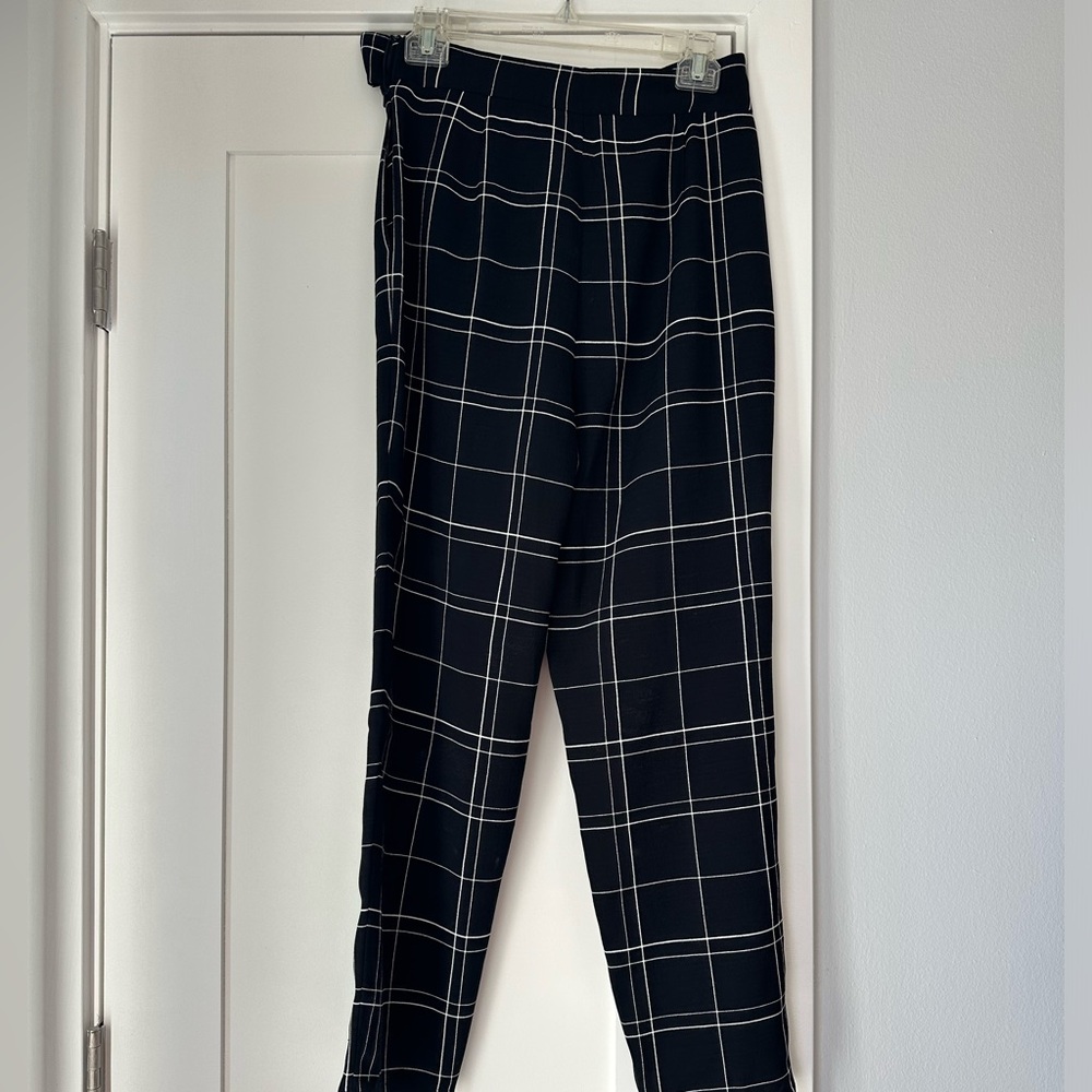 Leith paper bag pinstripe pant
